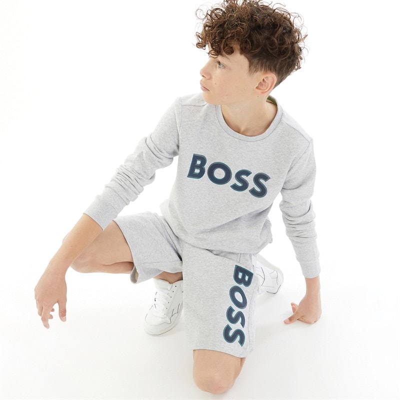 BOSS Boys Sweat Shorts Chine Grey - Image 3