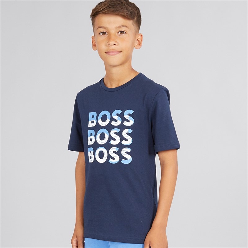BOSS Boys T-Shirt Navy - Image 1