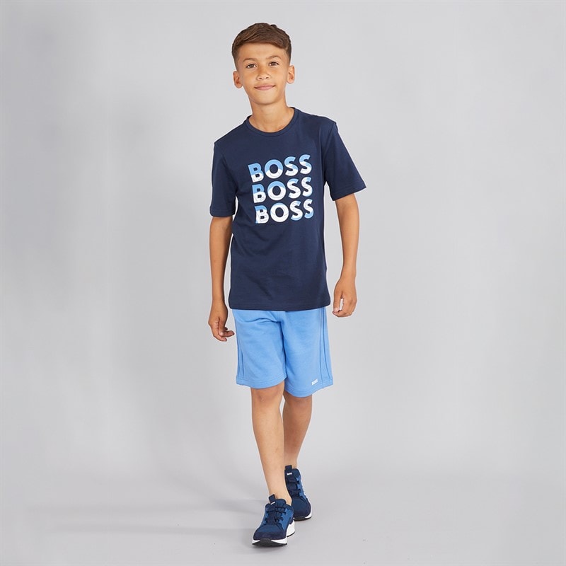 BOSS Boys T-Shirt Navy - Image 3