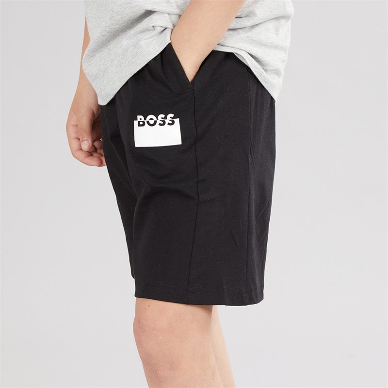 BOSS Boys T-Shirt And Shorts Set Grey Black - Image 3