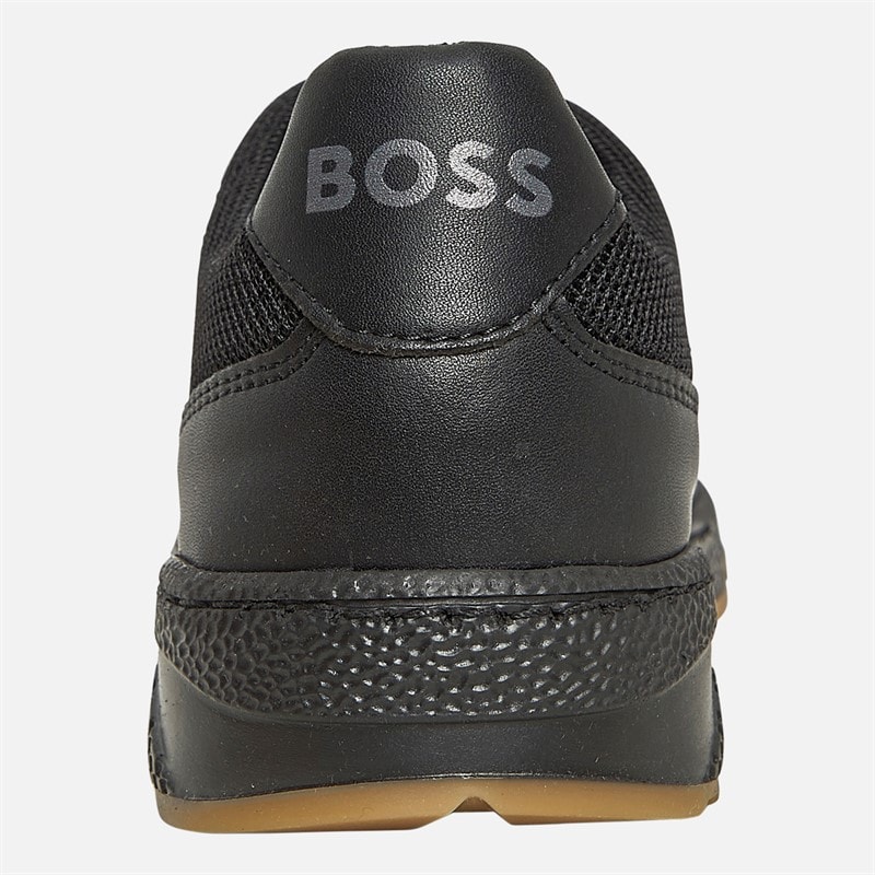 BOSS Junior Boys Knitted Logo Trainers Black - Image 3