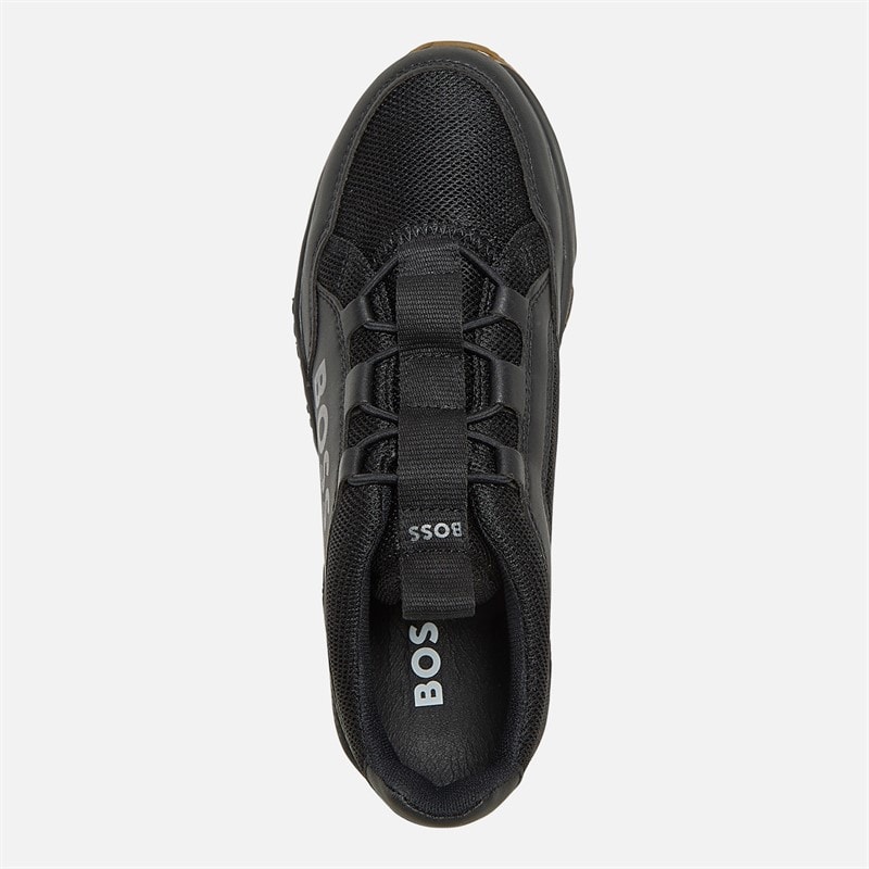 BOSS Junior Boys Knitted Logo Trainers Black - Image 4