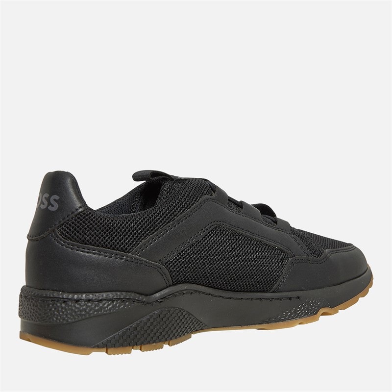 BOSS Junior Boys Knitted Logo Trainers Black - Image 5