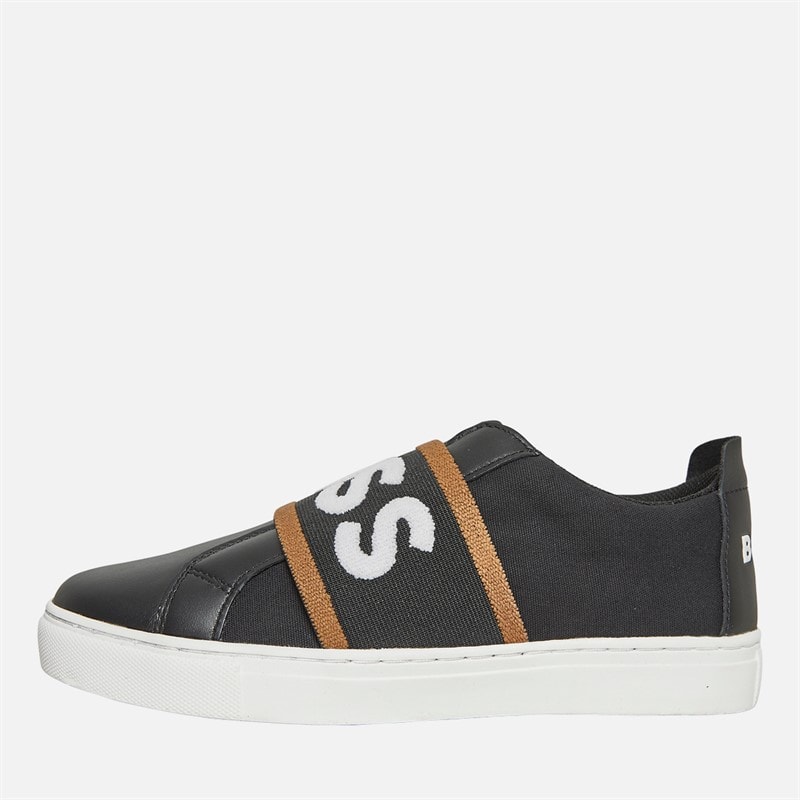 BOSS Junior Boys Logo Elastic Trainers Black