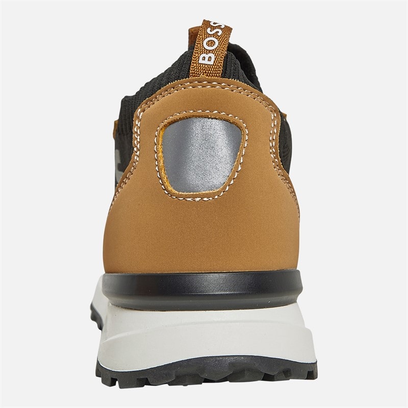 BOSS Junior Boys Knitted Logo Trainers Cookie - Image 3