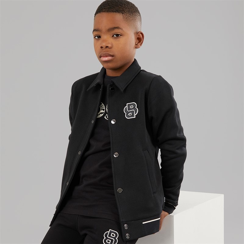 BOSS Boys Button Up Shacket Black - Image 1