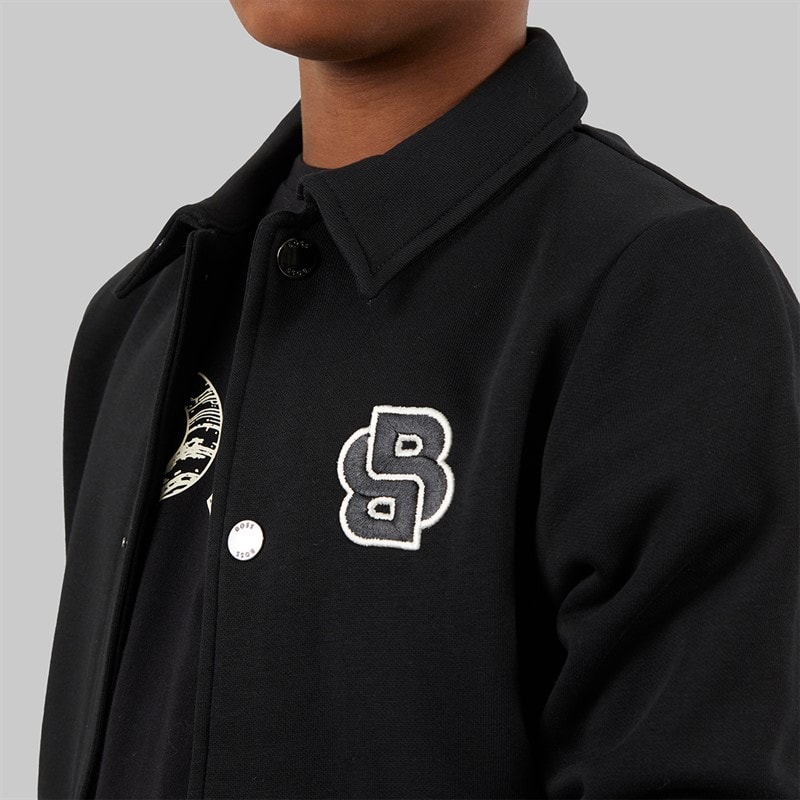 BOSS Boys Button Up Shacket Black - Image 3