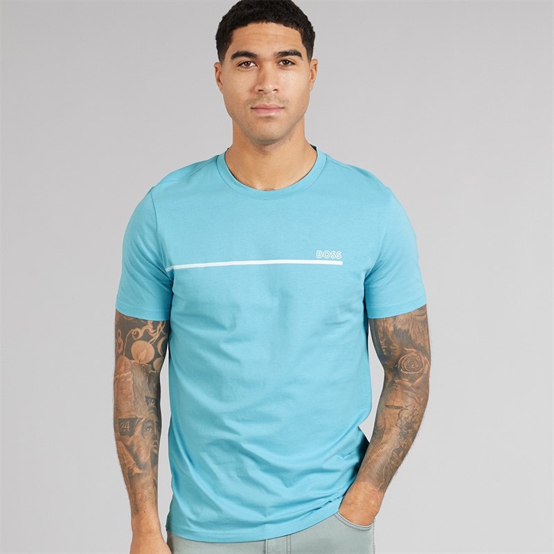 BOSS Mens Stormfish T-Shirt Light/Pastel Blue - Image 1