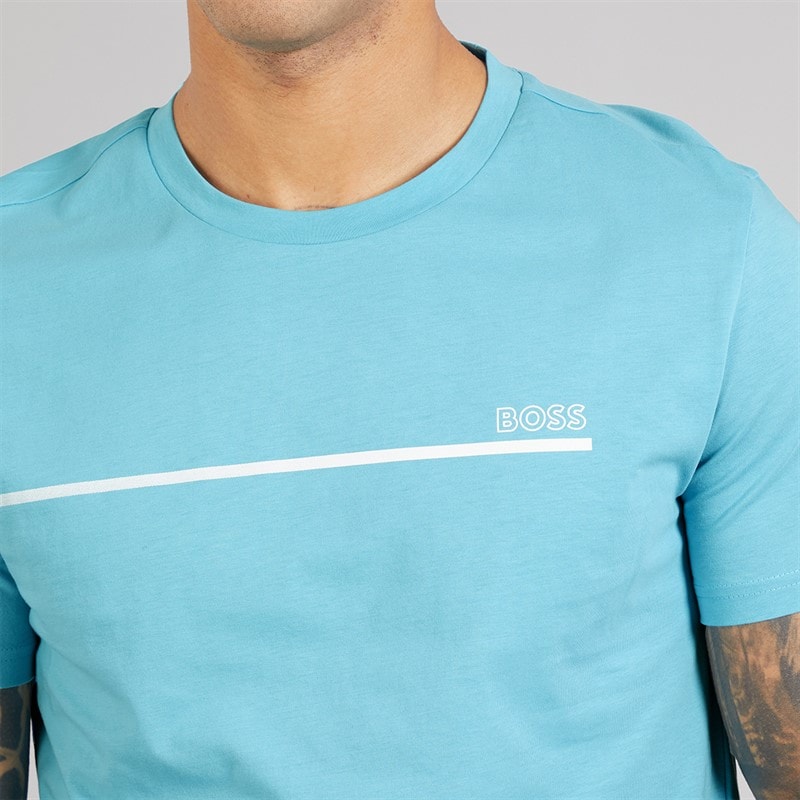 BOSS Mens Stormfish T-Shirt Light/Pastel Blue - Image 3