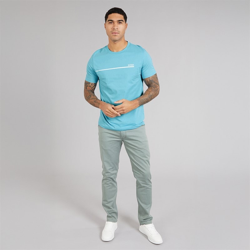 BOSS Mens Stormfish T-Shirt Light/Pastel Blue - Image 4