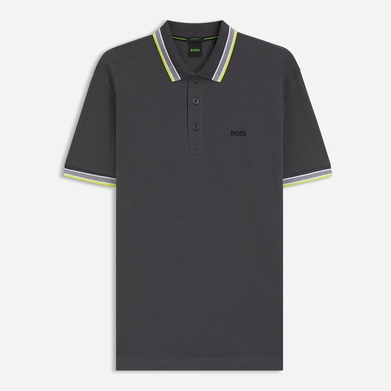 BOSS Mens Paddy Polo Shirt Dark Grey - Image 1