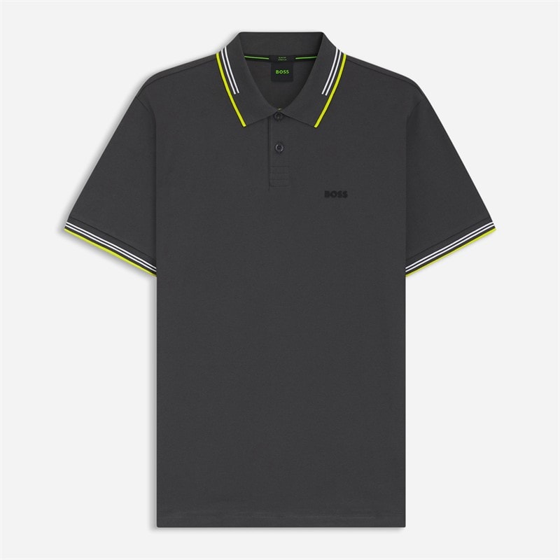 BOSS Mens Paul Polo Shirt Dark Grey - Image 1
