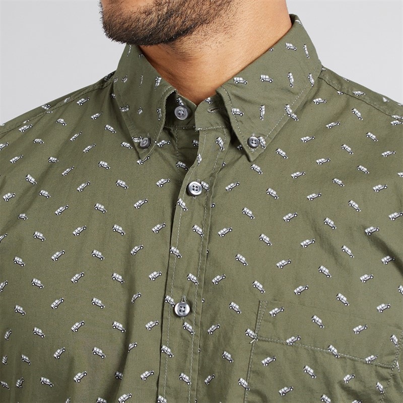 BOSS Mens Rickert Shirt Open Green - Image 3