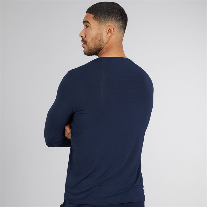 BOSS Mens Long Sleeve Pyjama Top Dark Blue - Image 2