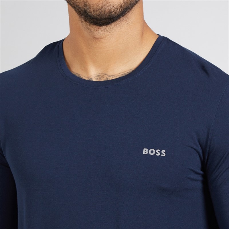 BOSS Mens Long Sleeve Pyjama Top Dark Blue - Image 3