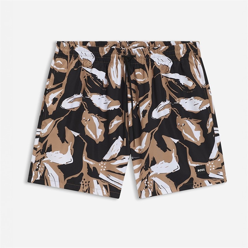 BOSS Mens Piranha Swim Shorts Black - Image 1