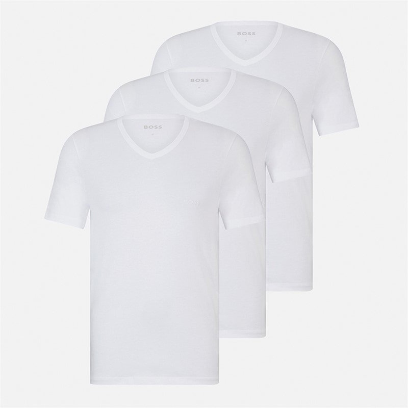 BOSS Mens Three Pack T-Shirts White