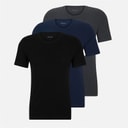 BOSS Mens Three Pack T-Shirts Open Blue