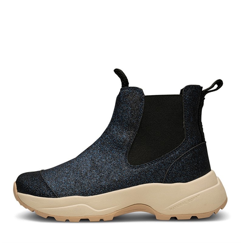 Woden Womens Silje Glitter Boots 950 Dark Navy Multi