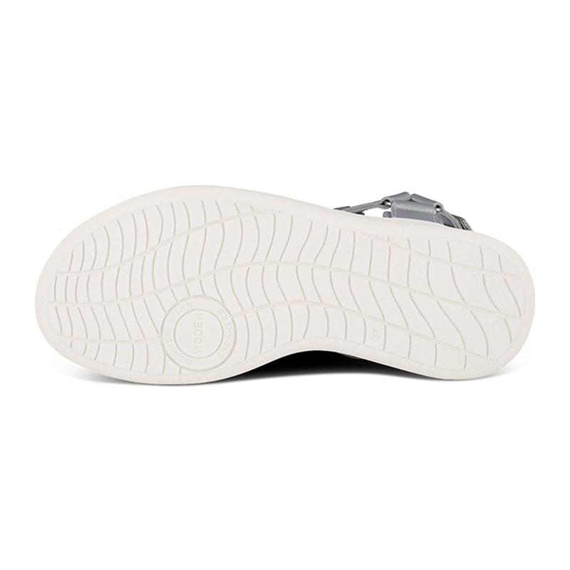 Woden Womens Line Metallic Sandals 039 Silver - Image 2