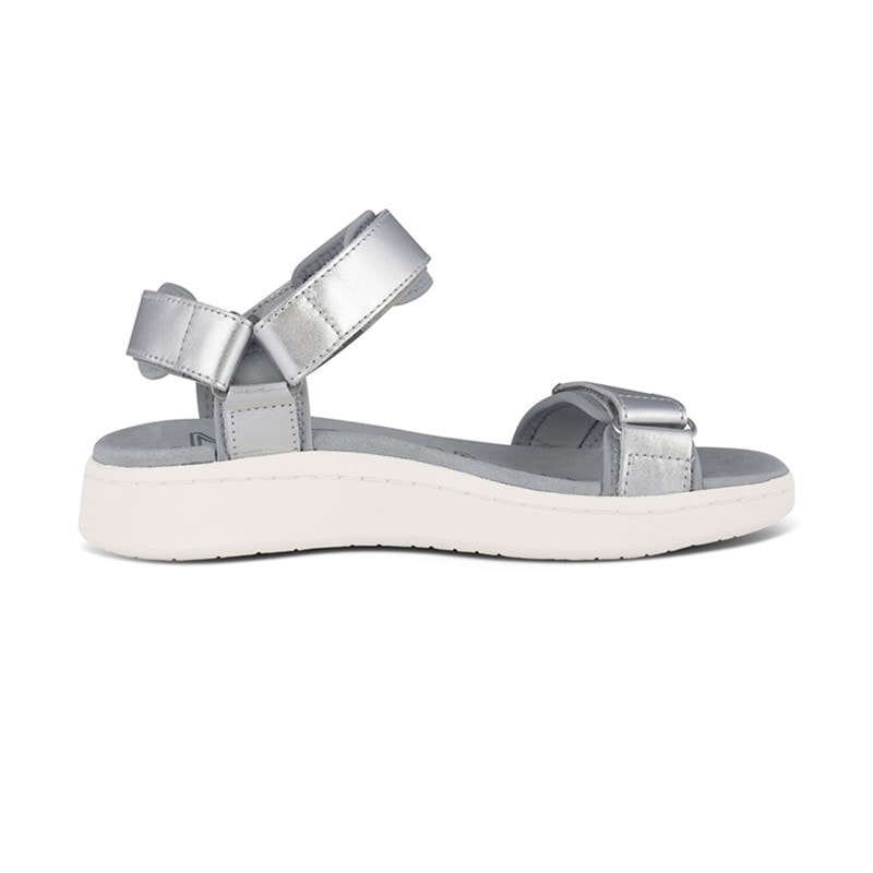 Woden Womens Line Metallic Sandals 039 Silver - Image 5