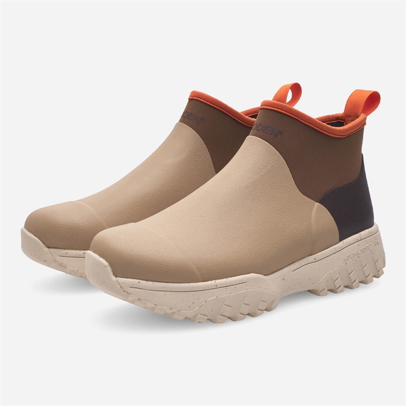 Woden Womens Irene Waterproof Rubber Boots 259 Coffee Cream Multi - Image 2