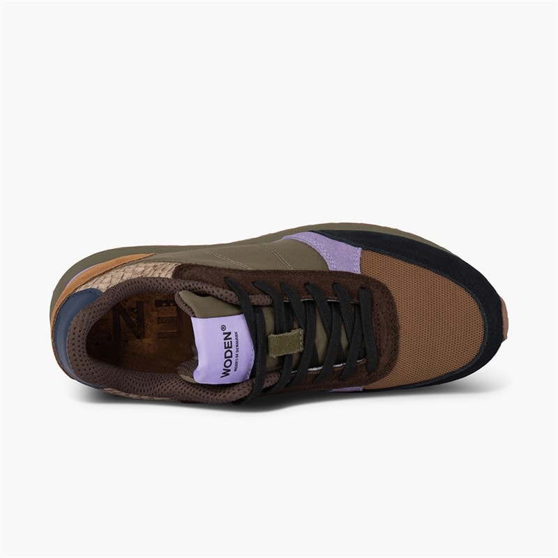 Woden Womens Ronja Sneakers 214 Dark Olive/Orchid - Image 4