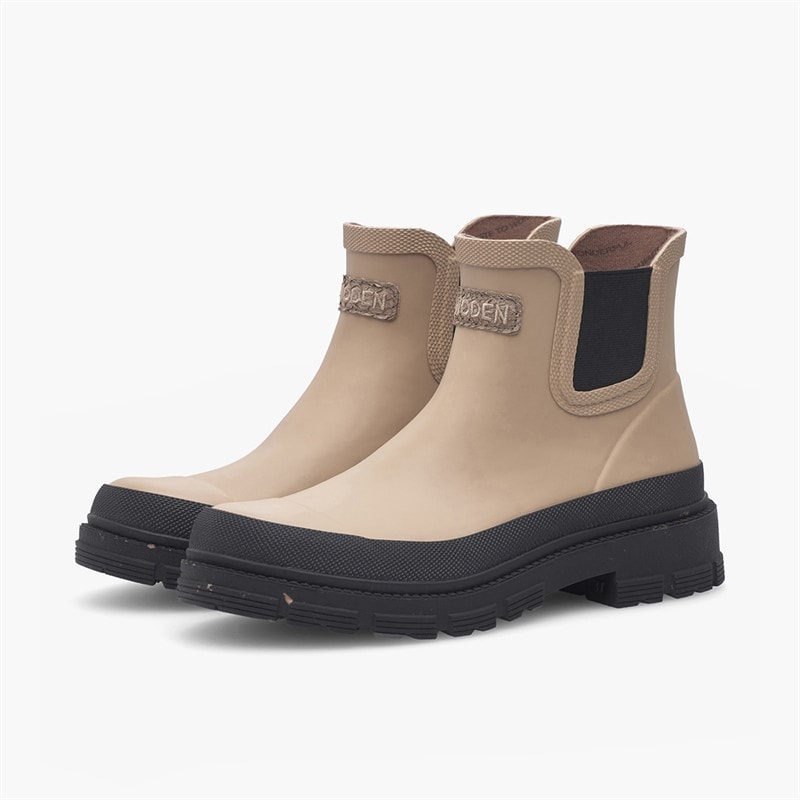 Woden Womens Liv Waterproof Rubber Boots 852 Coffee Cream - Image 3