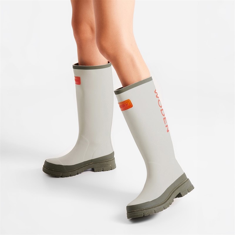 Woden Womens Le Waterproof Rubber Boots 149 Stone