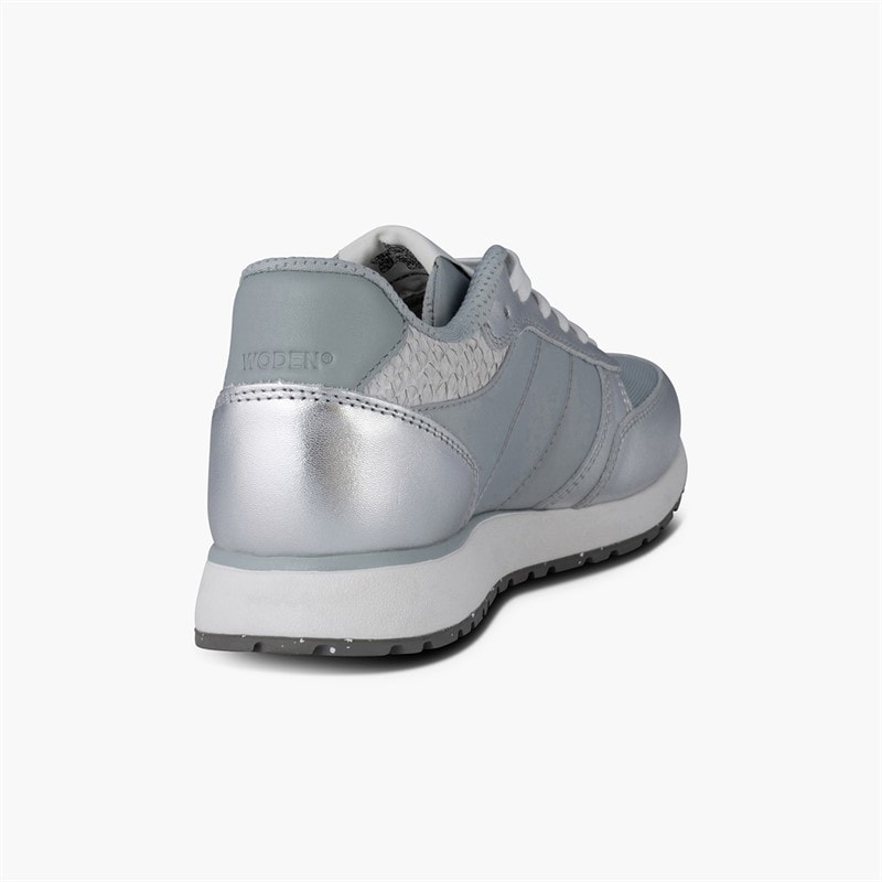 Woden Womens Ronja Metallic Sneakers 039 Silver - Image 3