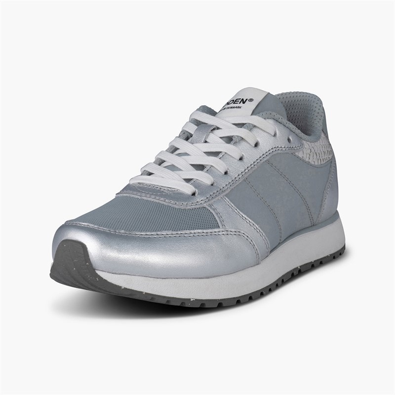 Woden Womens Ronja Metallic Sneakers 039 Silver - Image 5