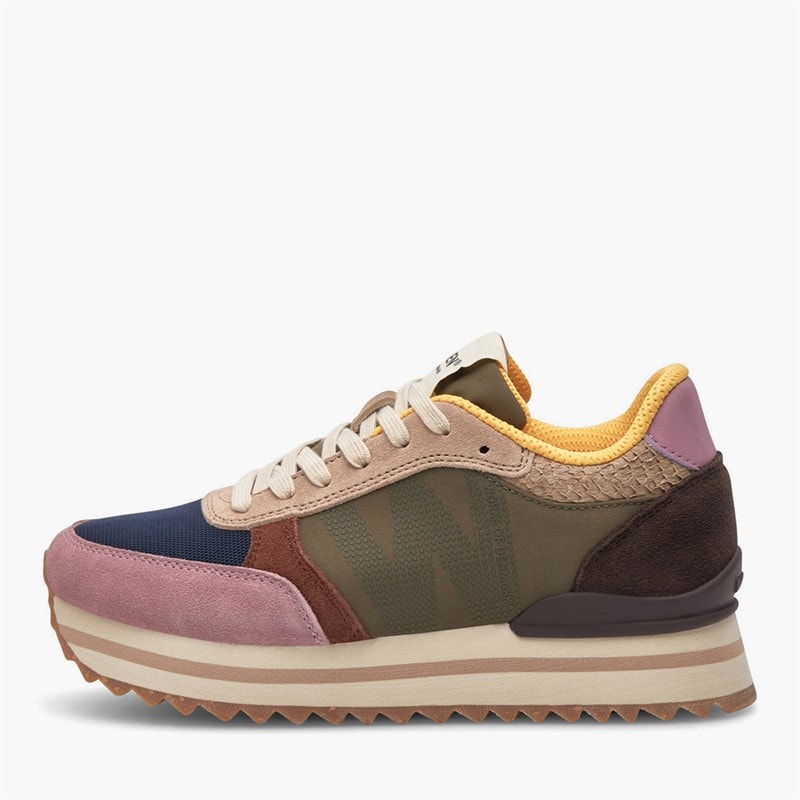 Woden Womens Ronja Plateau Sneakers 255 Dark Algae Multi - Image 1