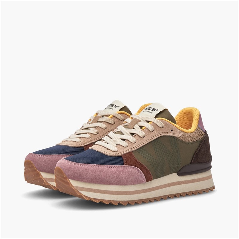 Woden Womens Ronja Plateau Sneakers 255 Dark Algae Multi - Image 2