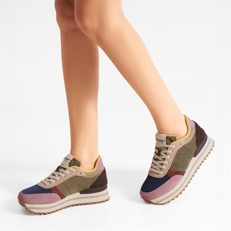 Woden Womens Ronja Plateau Sneakers 255 Dark Algae Multi - Image 5