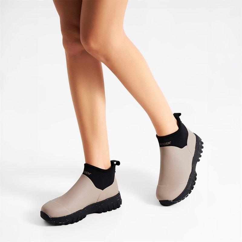Woden Girls Irene Waterproof Rubber Boots 065 Taupe - Image 1
