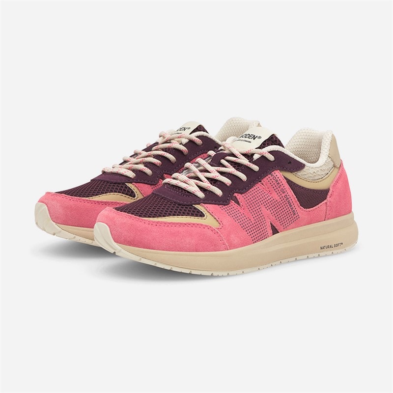 Woden Girls Rigmor Open Mesh Sneakers 389 Raspberry - Image 4