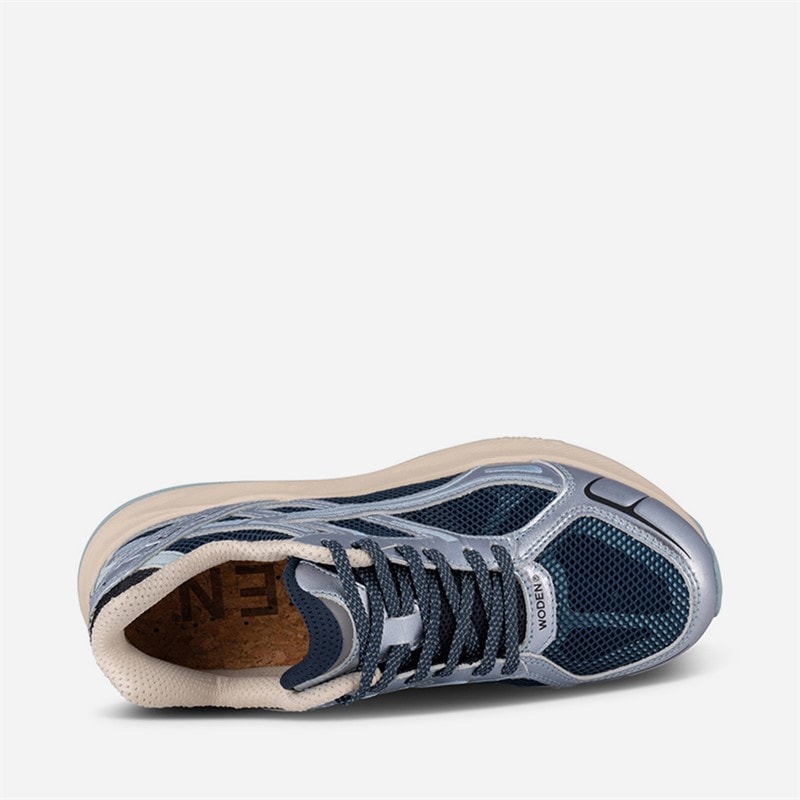Woden Girls Josephine Sneakers 322 Ice Blue/Dark Navy - Image 4