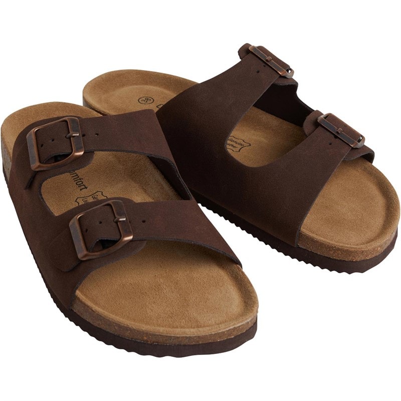 CPH Comfort Two Strap Sandals Dark Brown