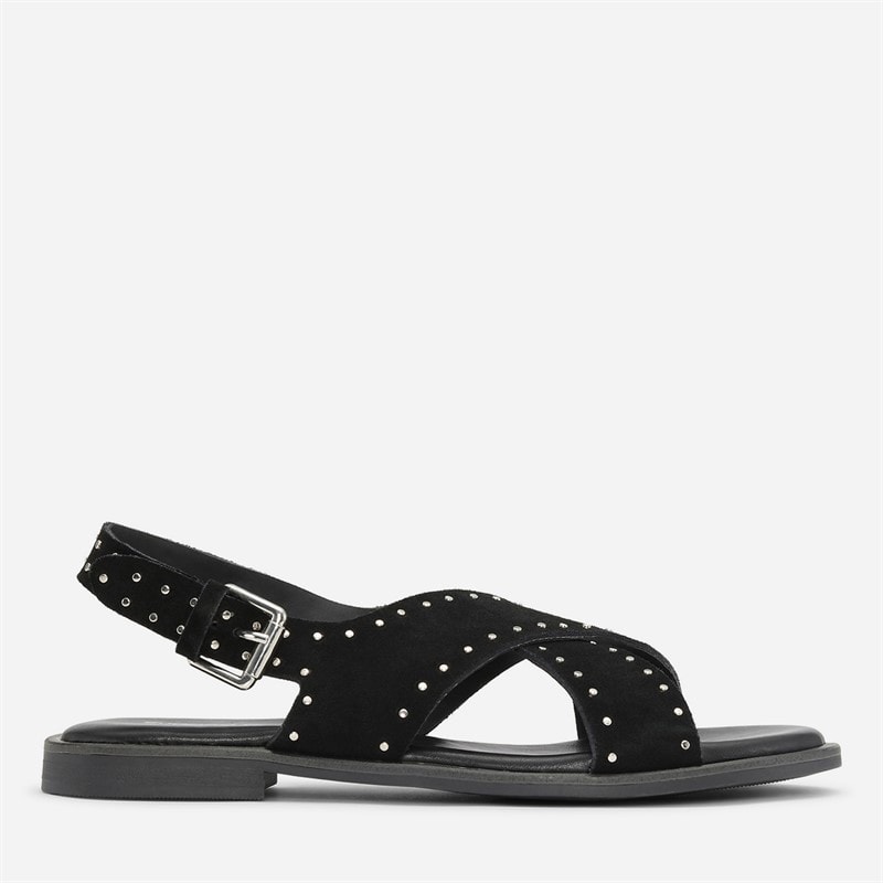 CPH Comfort Womens Cross Rivets Sandals Black