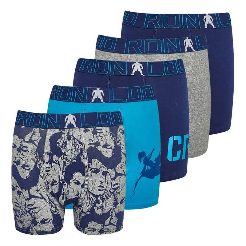 CR7 Boys Five Pack Trunks Multicolour