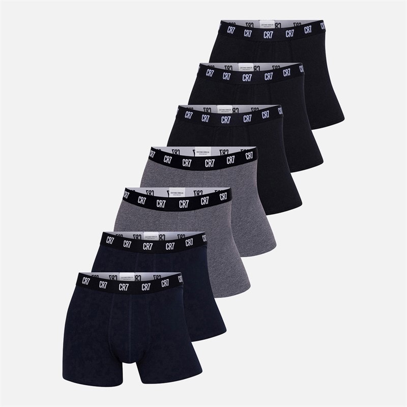 CR7 Mens Seven Pack Basic Trunks Multicolour - Image 1
