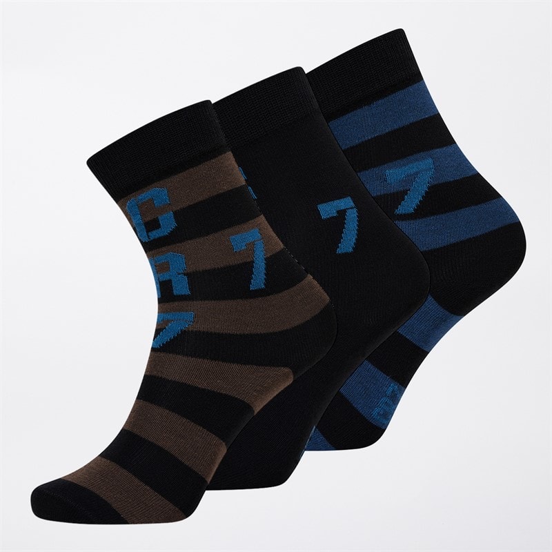CR7 Kids Three Pack Socks Multicolour - Image 1