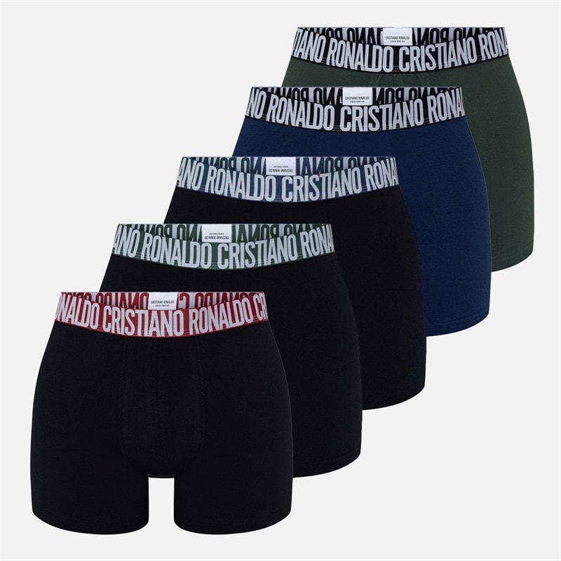 CR7 Mens Basic FIve Pack Trunks Black - Image 1