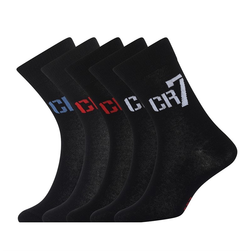 CR7 Kids Five Pack Socks Black