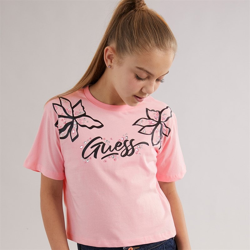 Guess Girls T-Shirt Cotton Candy Pink - Image 1