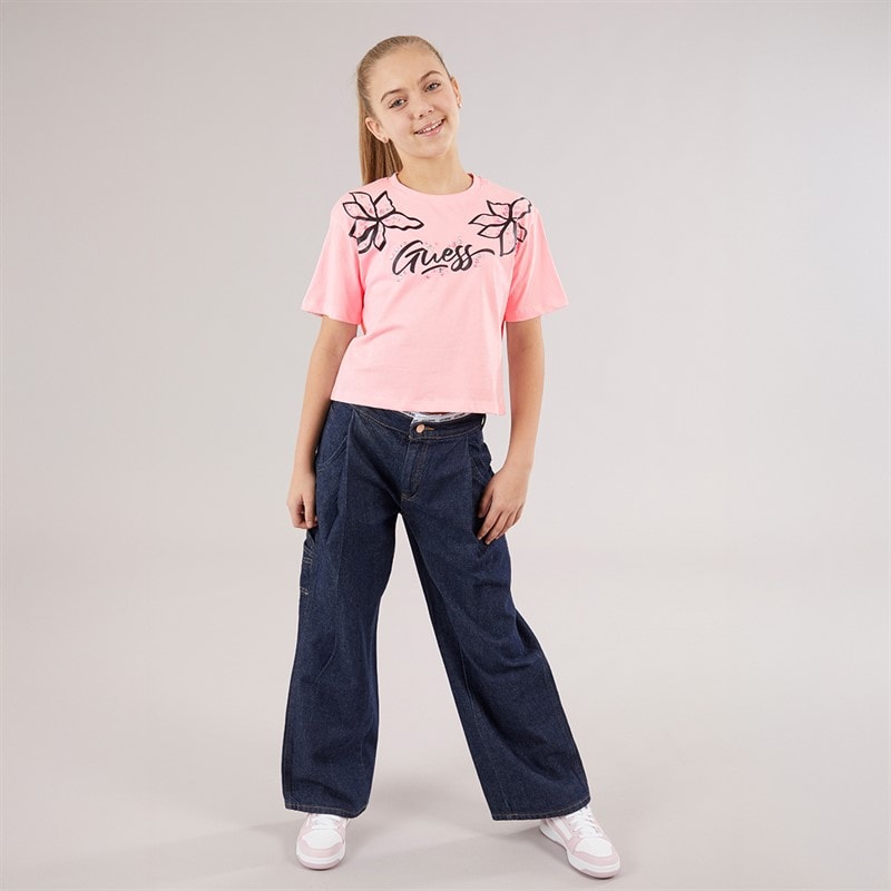 Guess Girls T-Shirt Cotton Candy Pink - Image 3