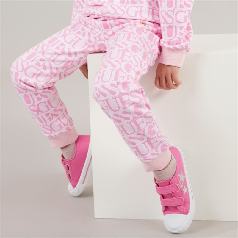 Guess Girls Joggers Logo Fuchsia - Image 3