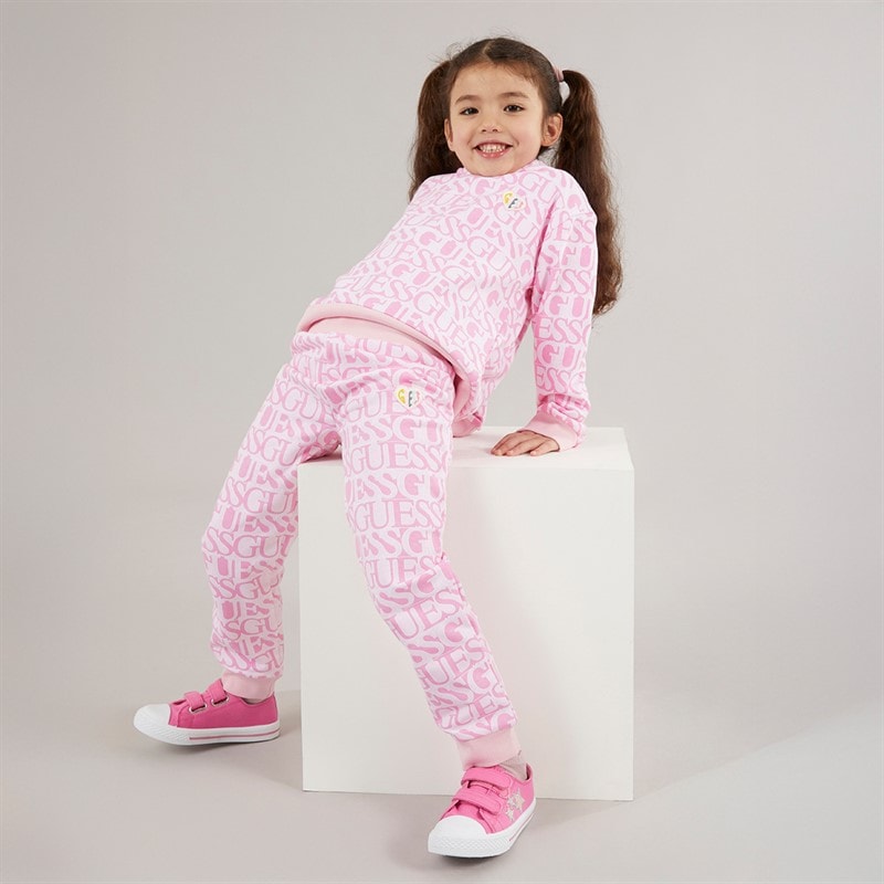 Guess Girls Joggers Logo Fuchsia - Image 4