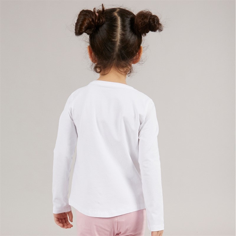 Guess Girls Long Sleeve T-Shirt Pure White - Image 2
