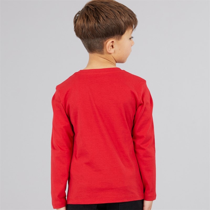 Guess Boys Long Sleeve T-Shirt Spicy Red - Image 2